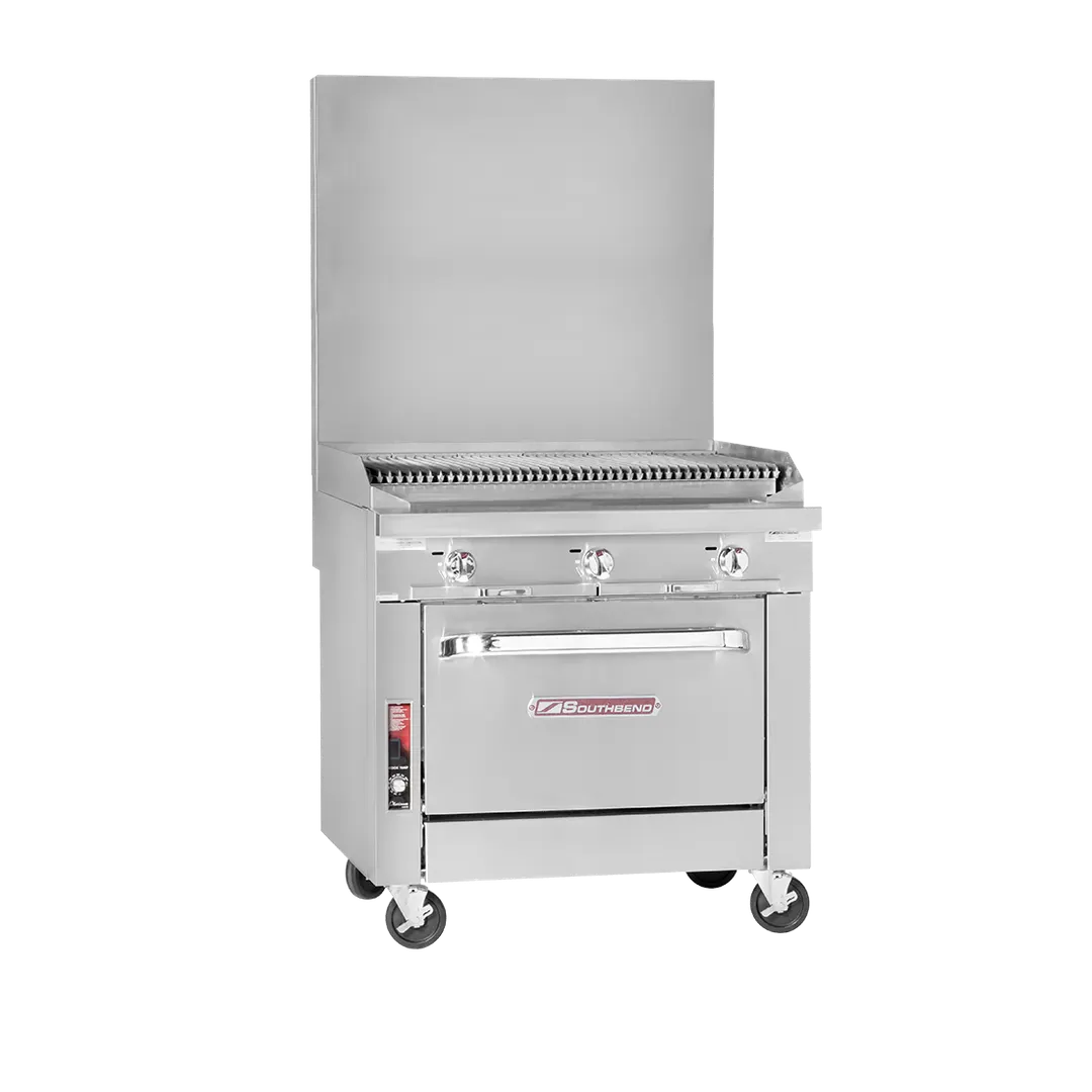 Southbend P18N-C 18" Gas Heavy Duty Range w/ 18" Full Charbroiler, Modular Base, 35.000 BTU