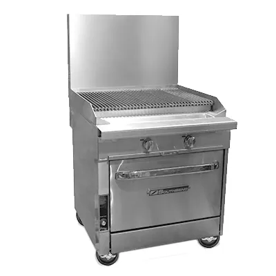 Southbend P32C-CC 32" Gas Heavy Duty Range w/ 32" Full Charbroiler, (1) Cabinet Base, 80.000 BTU