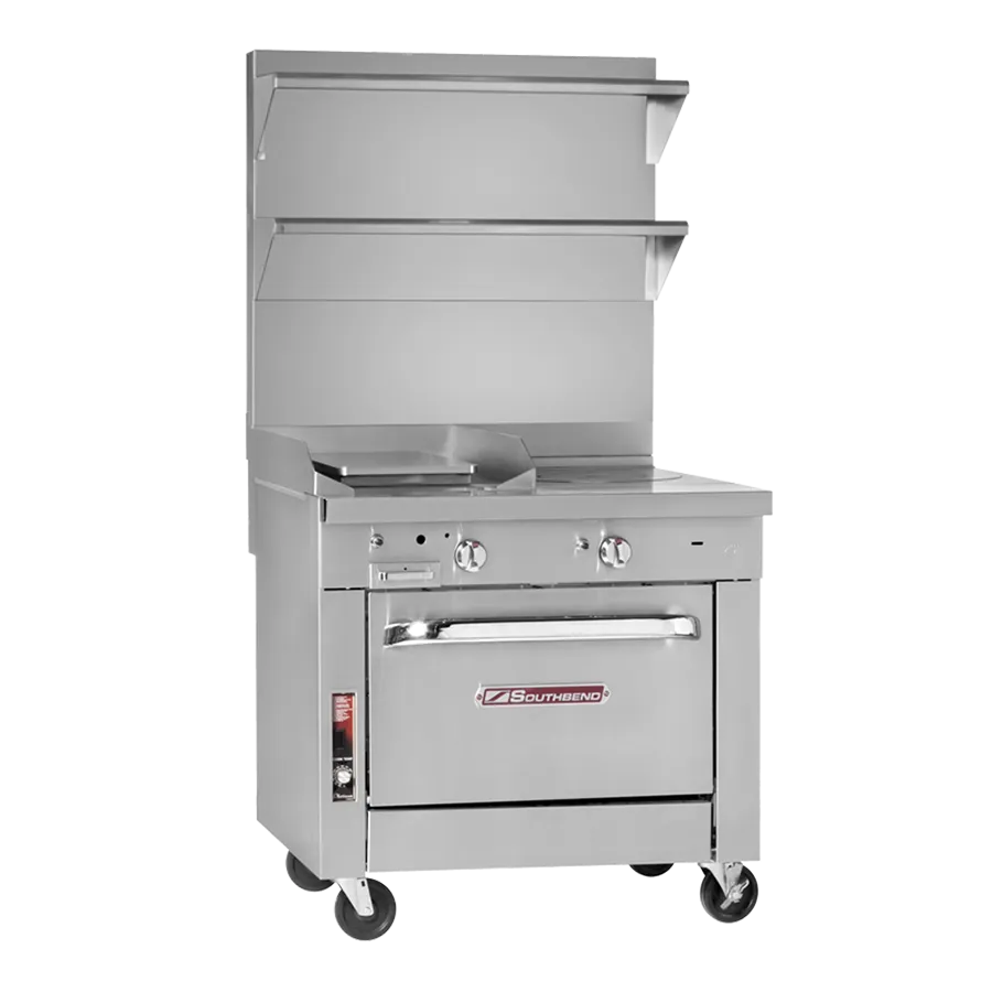 Southbend P36C-FF Platinum Heavy Duty Range, Gas, 36", (2) 18" French Hot Tops