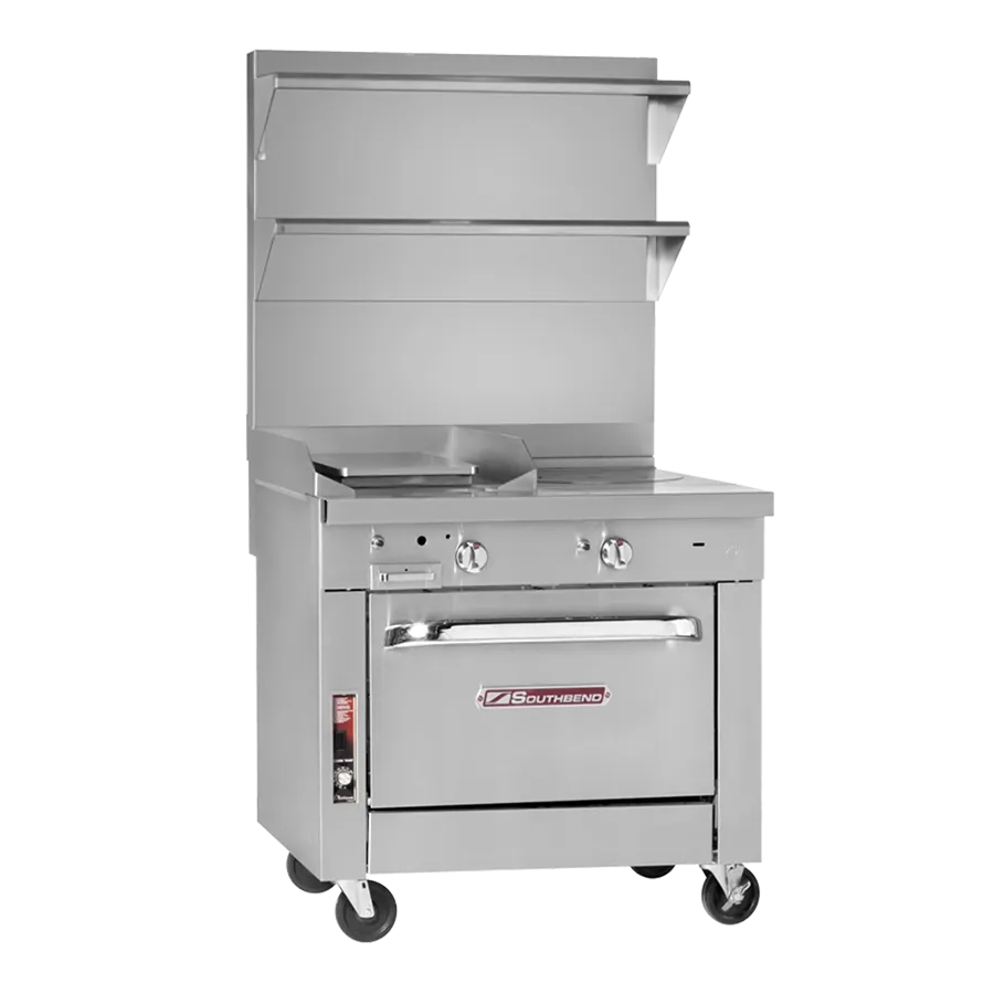 Southbend P36D-FF Platinum Heavy Duty Range, Gas, 36", (2) 18" French Hot Tops
