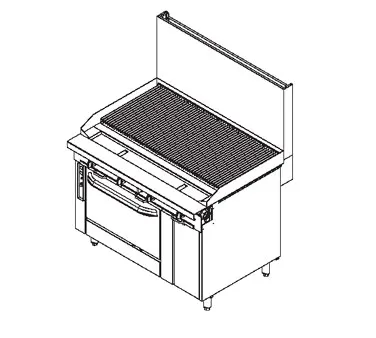 Southbend P48D-CCCC 48" Gas Heavy Duty Range w/ 48" Full Charbroiler, (1) Standard Oven, (1) Cabinet Base, 173.000 BTU