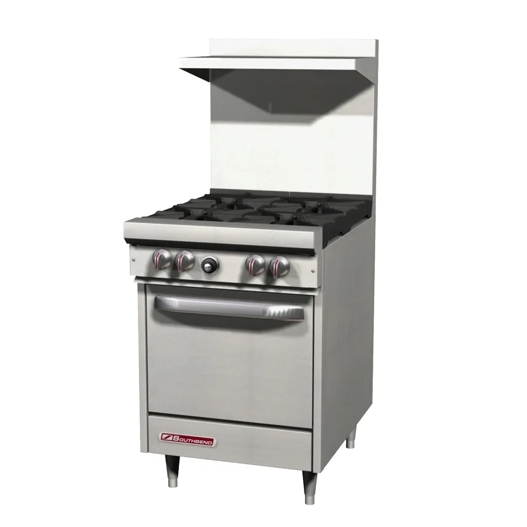 Southbend S24C 24" Gas Restaurant Range w/ (4) Open Burners, (1) Cabinet Base, 112.000 BTU