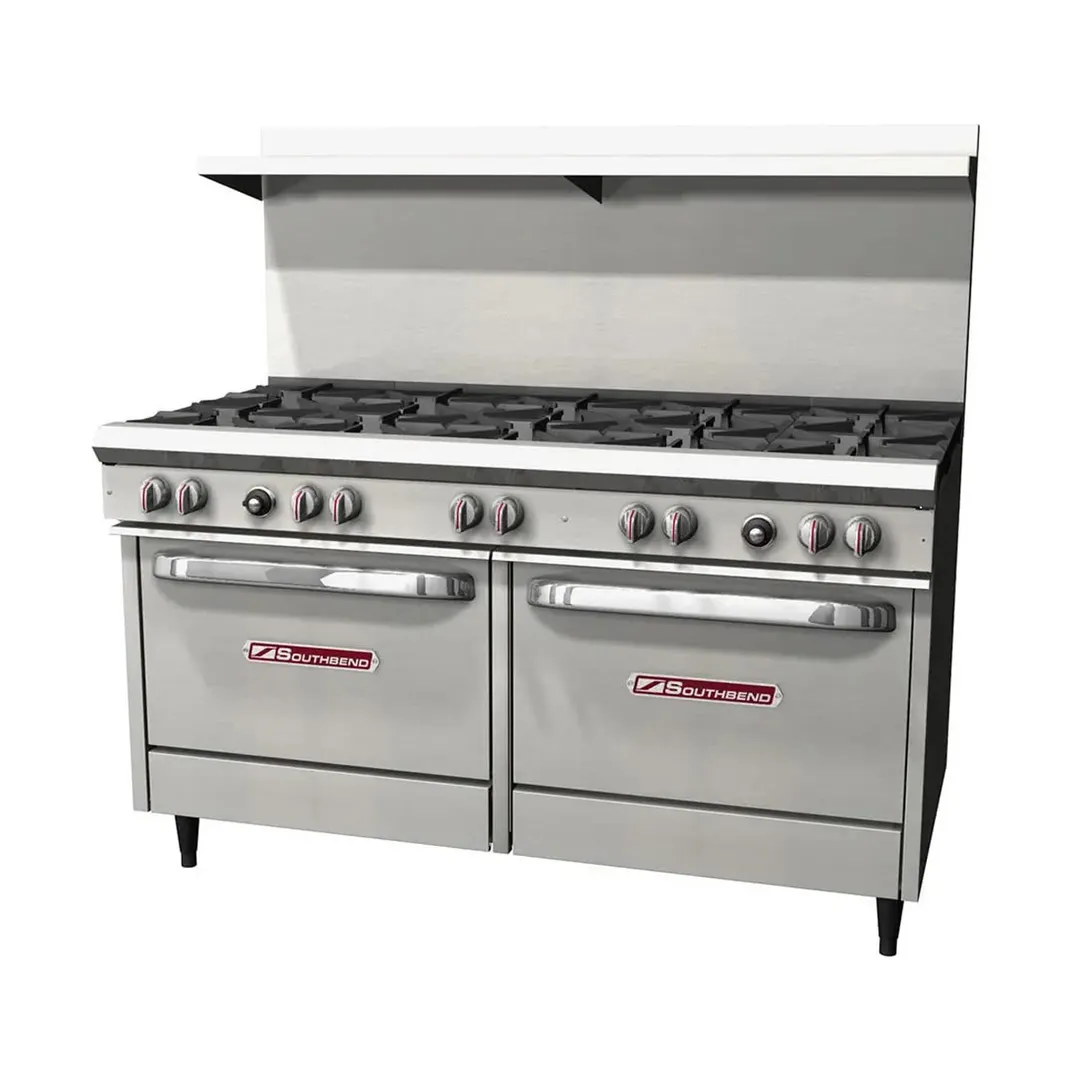 Southbend S60AA 60" Gas Restaurant Range w/ (10) Open Burners, (2) Convection Ovens, 350.000 BTU