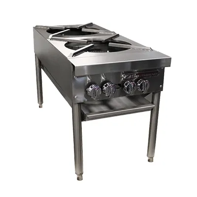 Southbend SPR-2J-FB 18" Gas Stock Pot Range w/ (2) Three Ring Burners, Front to Back Design, Manual Controls, 90.000 BTU