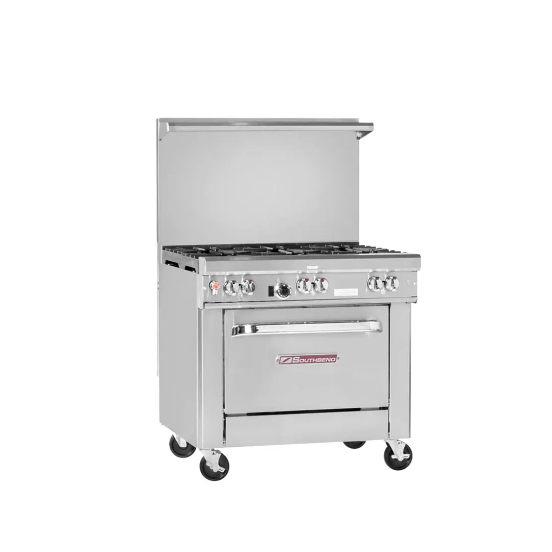 Southbend X-4361D 36" Gas Ultimate Restaurant Range w/ (6) Open Burners, (1) Standard Oven, 243.000 BTU 