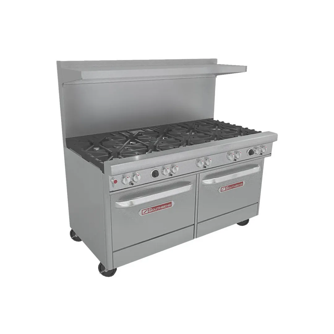 Southbend X-4601DD 60" Ultimate Restaurant Range w/ (10) Open Burners, (2) Standard Ovens, 420.000 BTU 
