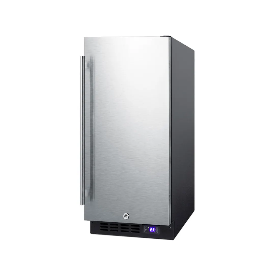 Summit SCFF1533BSS 23" Undercounter Freezer in Black, w/ Stainless Steel Door, 2.4 cu. ft.