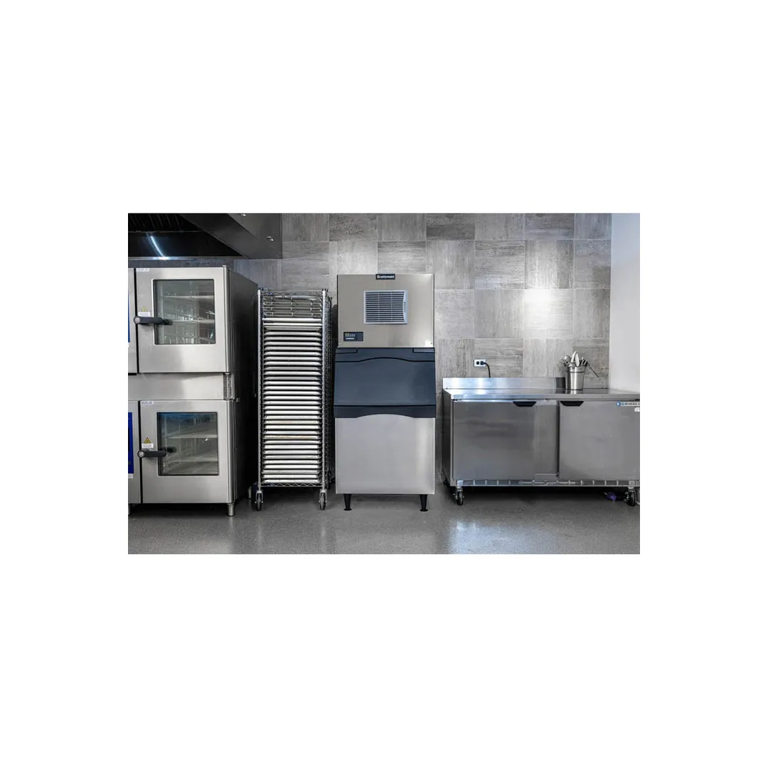 Scotsman MC0630SA-32/B530S Air Cooled Half Cube 640 lb Ice Machine with Bin, 536 lb Stainless