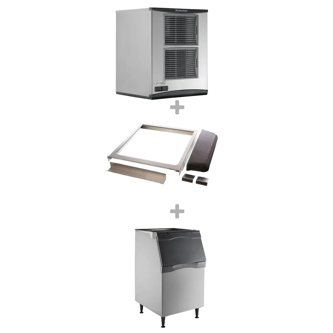 Scotsman NS0922AX-32/B530P/KBT27 Air Cooled Nugget 956 lb Ice Machine with Bin, 536 lb Plastic
