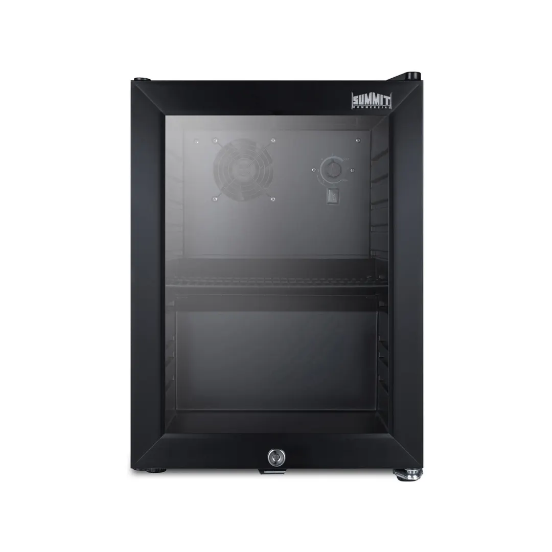 Summit SCR114L Glass Door Beverage Merchandiser, 0.85 cu.ft, Black, Reversible, Thermostat, 115V