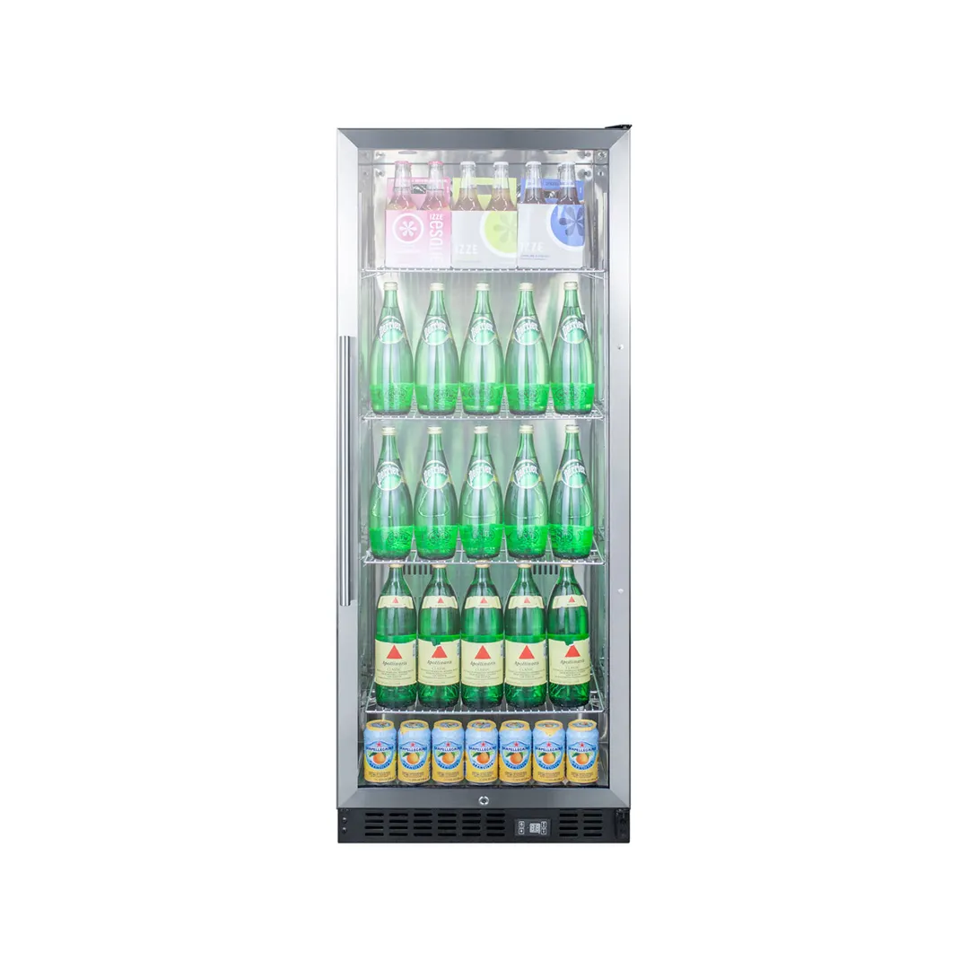 Summit SCR1156 Beverage Merchandiser with Glass Door, Black Exterior, 11 cu.ft.