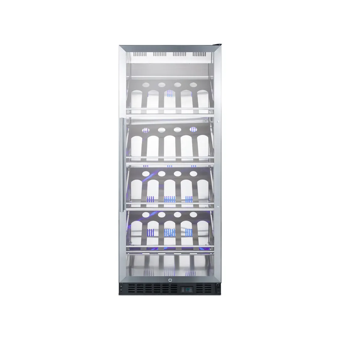 Summit SCR1156CH 24" Glass Door Wine Refrigerator, Single Temperature, 25 Bottles