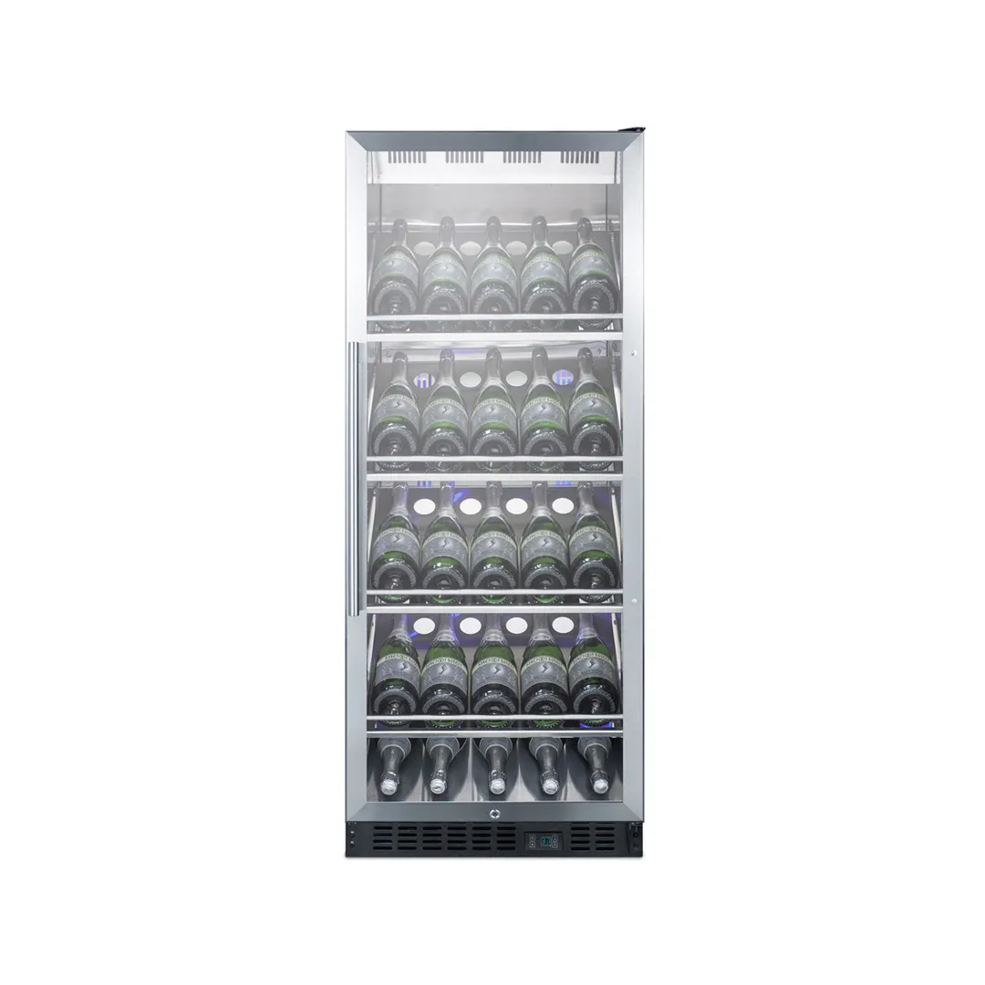 Summit SCR1156CHCSS 24" Glass Door Wine Refrigerator, Single Temperature, 25 Bottles