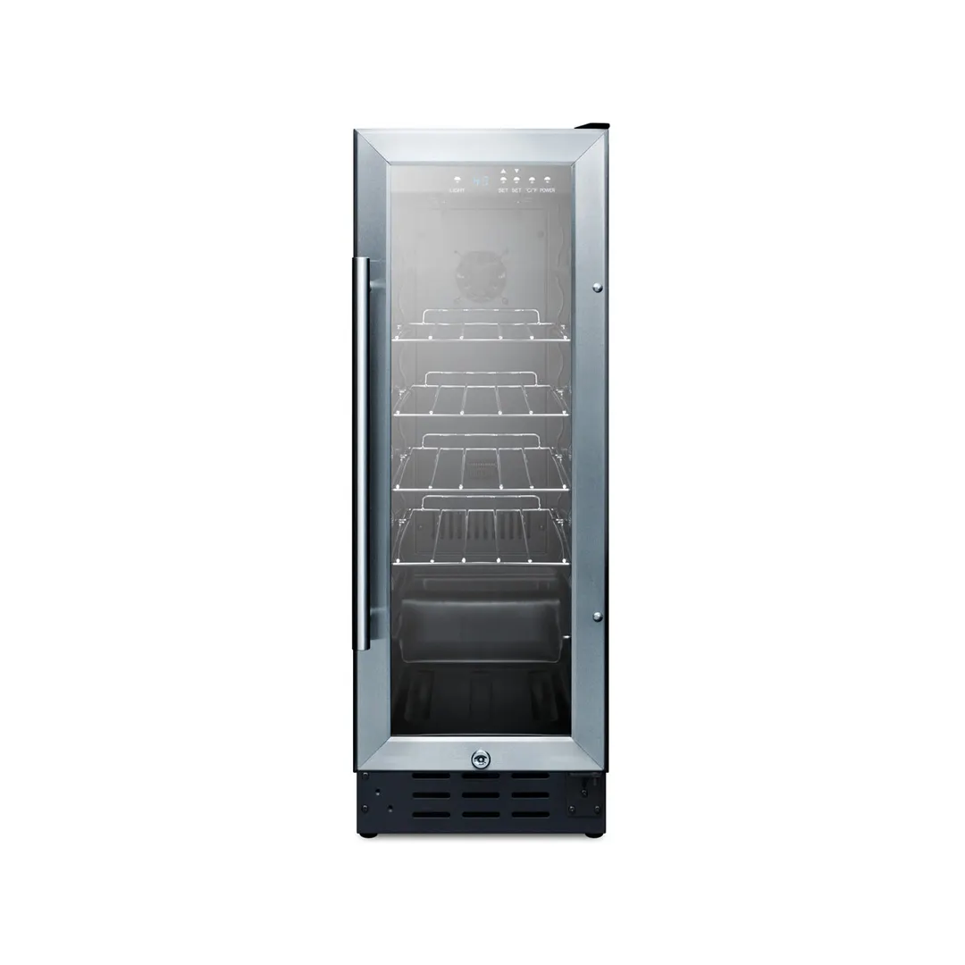Summit SCR1225B Beverage Center with Locking Glass Door, Black Exterior, 2.2 cu. Ft.