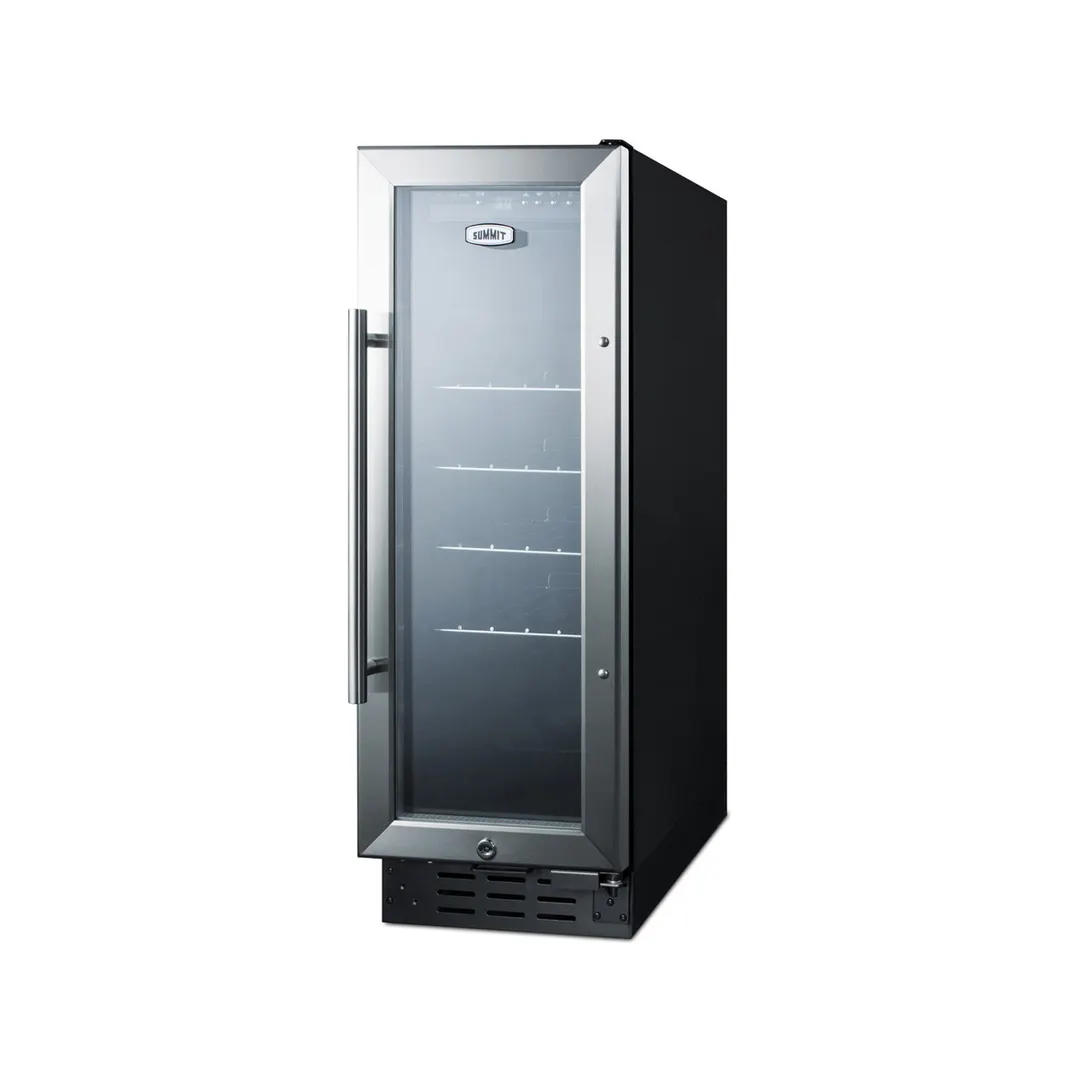 Summit SCR1225B Beverage Center with Locking Glass Door, Black Exterior, 2.2 cu. Ft.