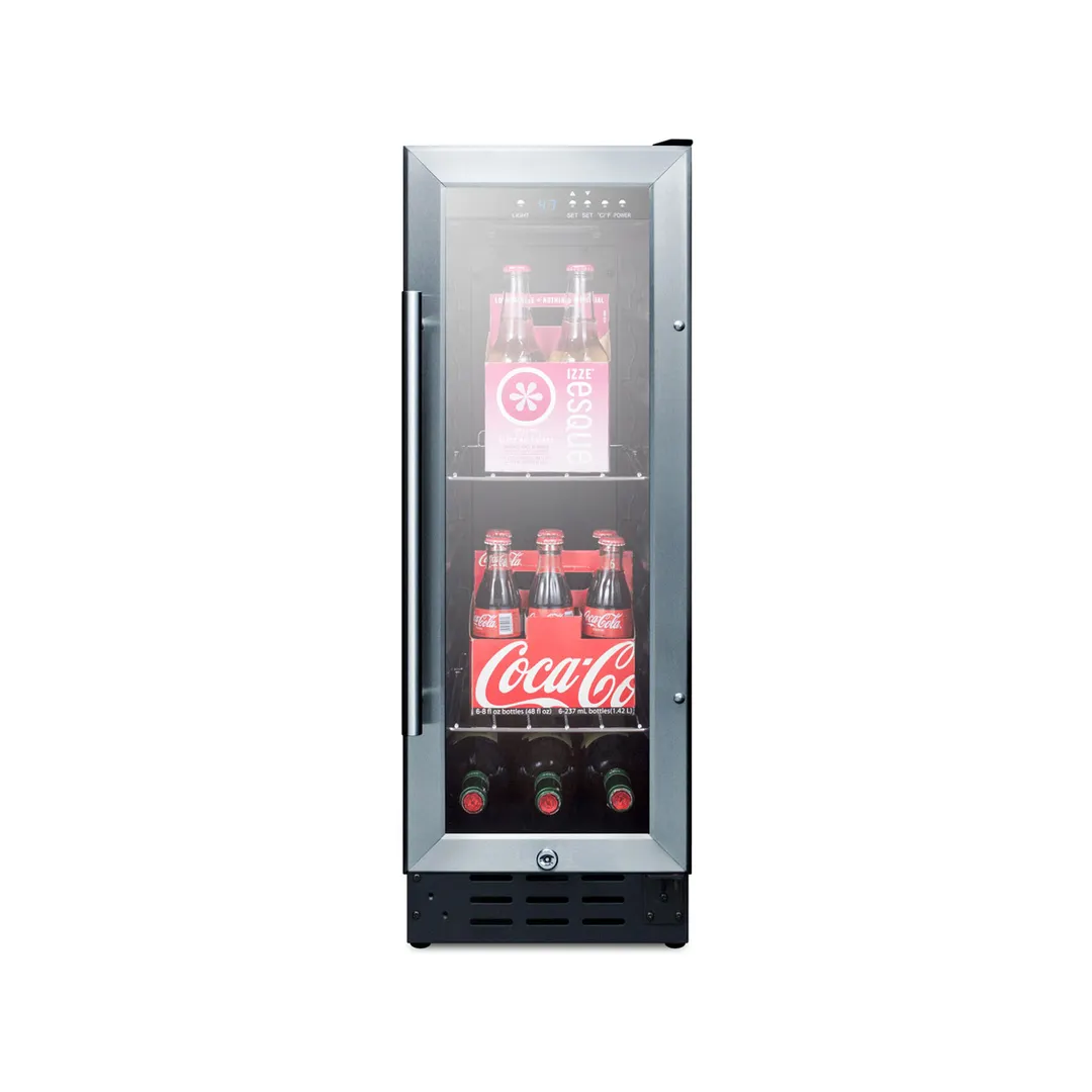 Summit SCR1225B Beverage Center with Locking Glass Door, Black Exterior, 2.2 cu. Ft.