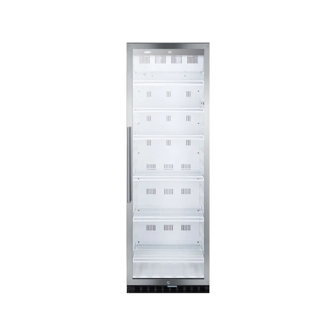 Summit SCR1400W Beverage Center with Right Hinged Glass Door, White Exterior, 12.6 cu. Ft.
