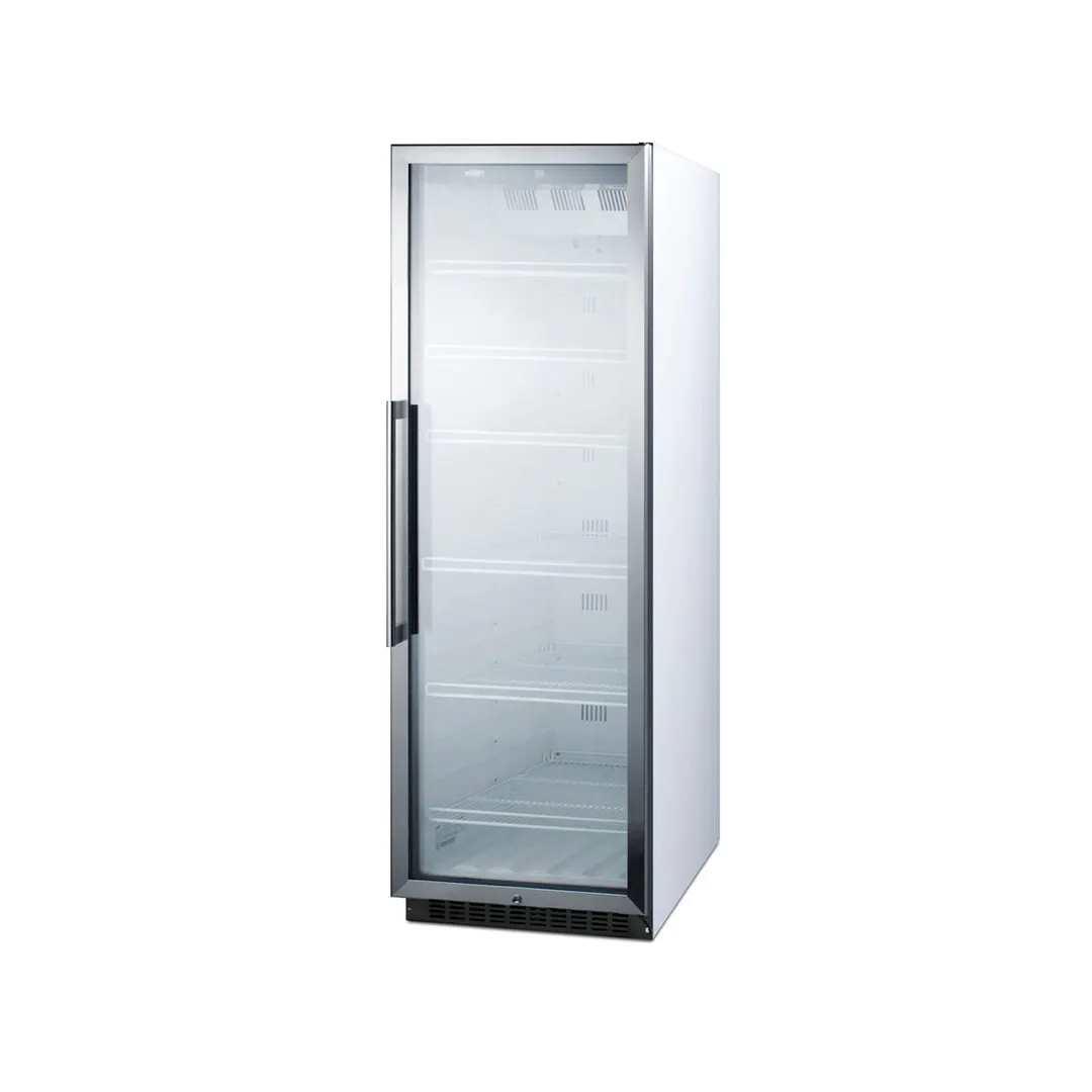 Summit SCR1400W Beverage Center with Right Hinged Glass Door, White Exterior, 12.6 cu. Ft.