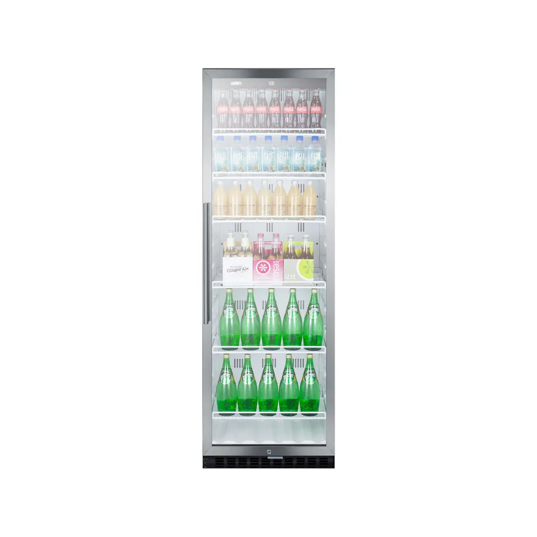 Summit SCR1400W Beverage Center with Right Hinged Glass Door, White Exterior, 12.6 cu. Ft.