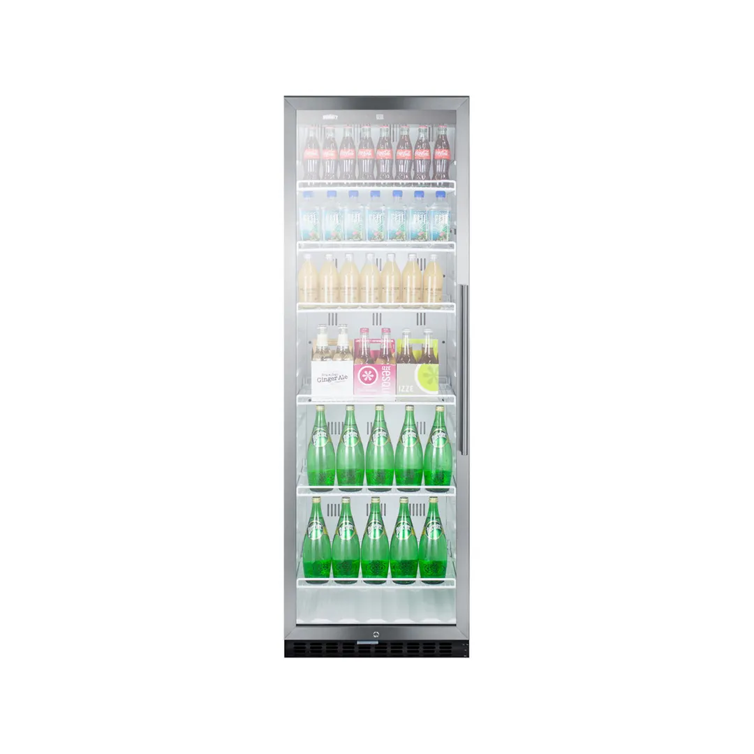 Summit SCR1400WLH Beverage Center with Left Hinged Glass Door, White, 12.6 cu.ft