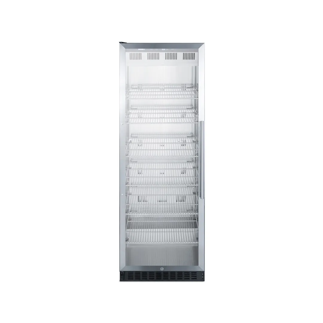 Summit SCR1401LH 24"Beverage Center w/ Left Hinged Glass Door, Black Exterior, 12.6 cu.ft