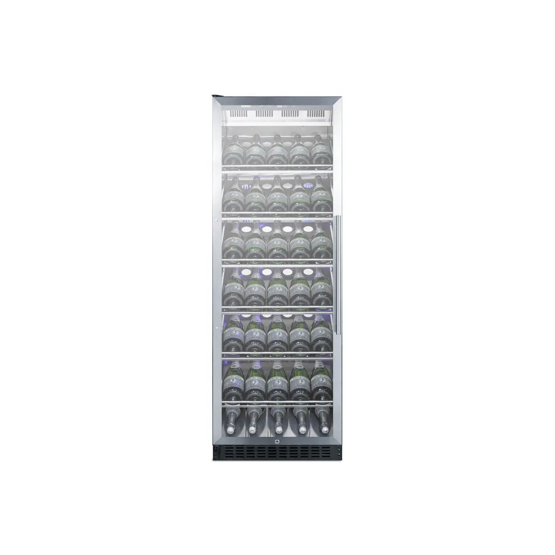 Summit SCR1401LHCH 24" Glass Door Wine Refrigerator, Single Temperature, 35 Bottles