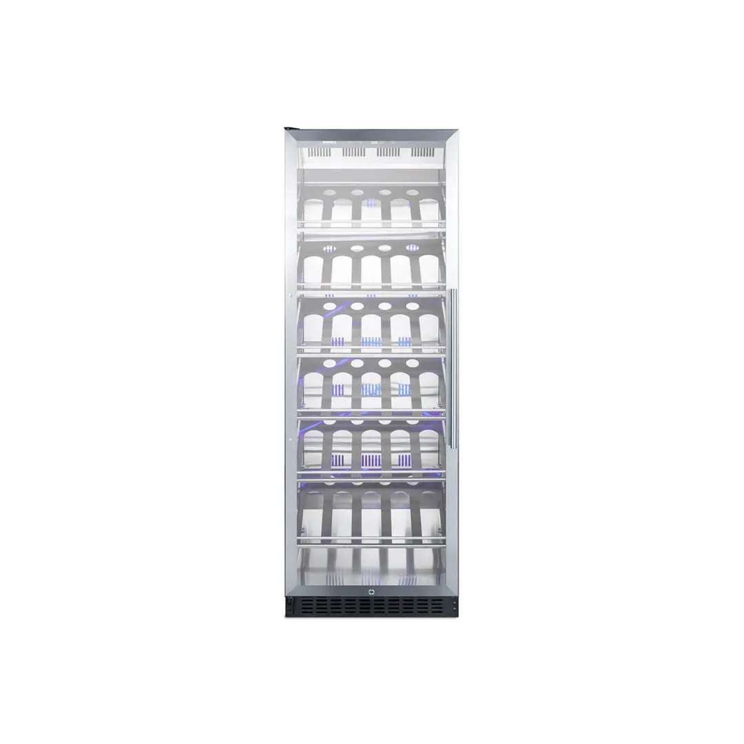Summit SCR1401LHCHCSS 24" Glass Door Wine Refrigerator, Single Temperature, 35 Bottles