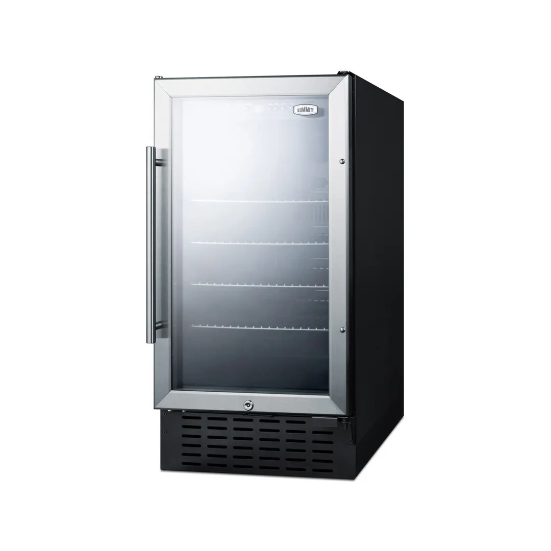 Summit SCR1841B 18" Beverage Center w/ Right Glass Door, Black Exterior, 2.7 cu.ft