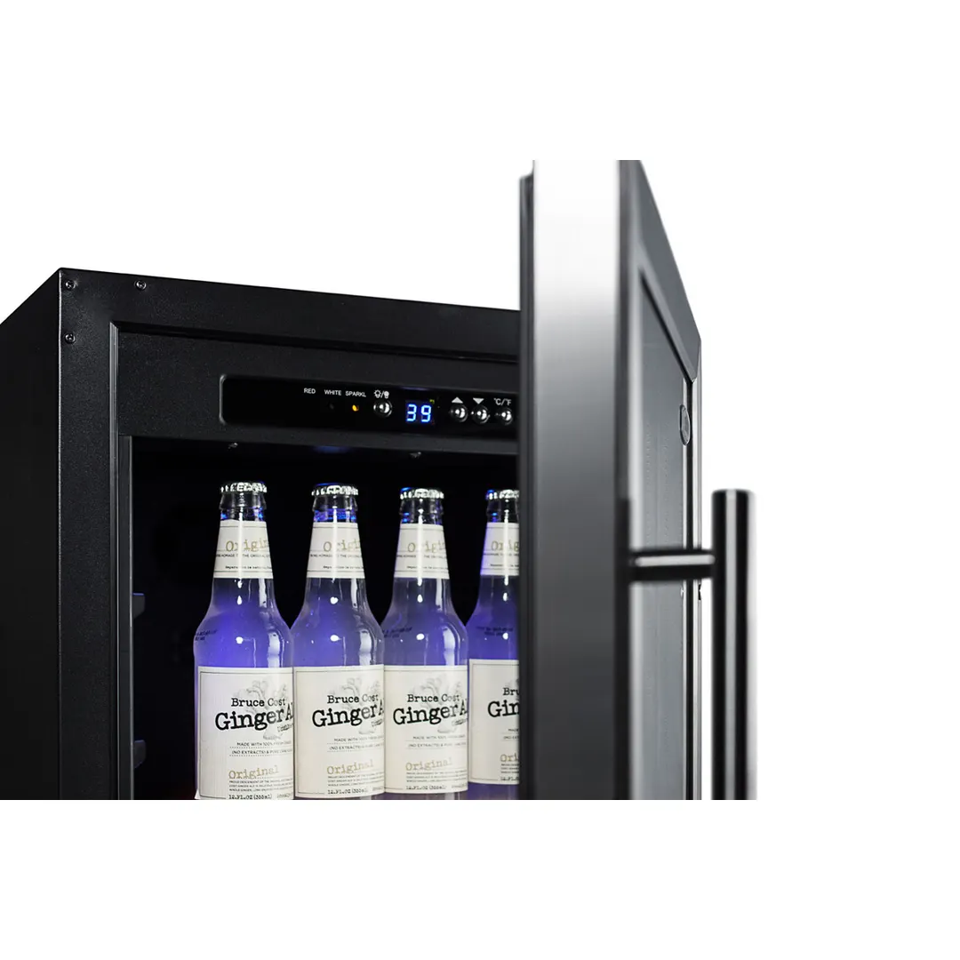 Summit SCR1841BADA 18" Beverage Center w/ Glass Door, Black Exterior, 2.7 cu.ft
