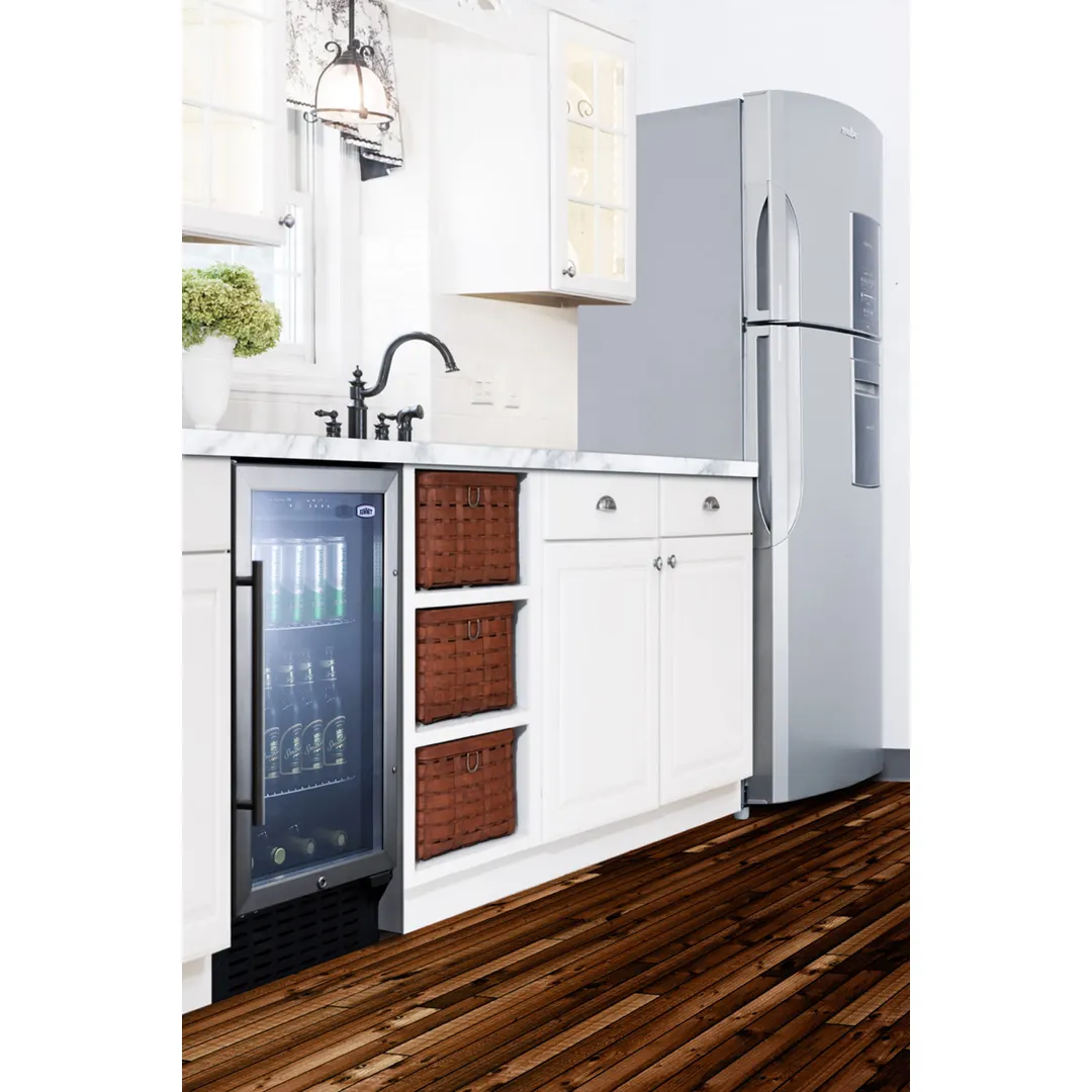 Summit SCR1841BADA 18" Beverage Center w/ Glass Door, Black Exterior, 2.7 cu.ft