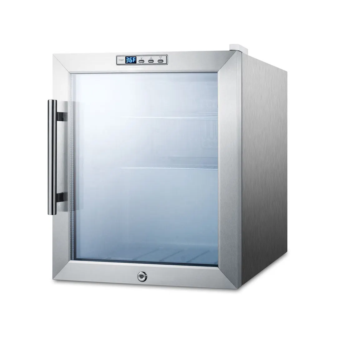 Summit SCR215LCSS 17" Countertop Beverage Merchandiser Refrigerator, 1.7 cu. ft.