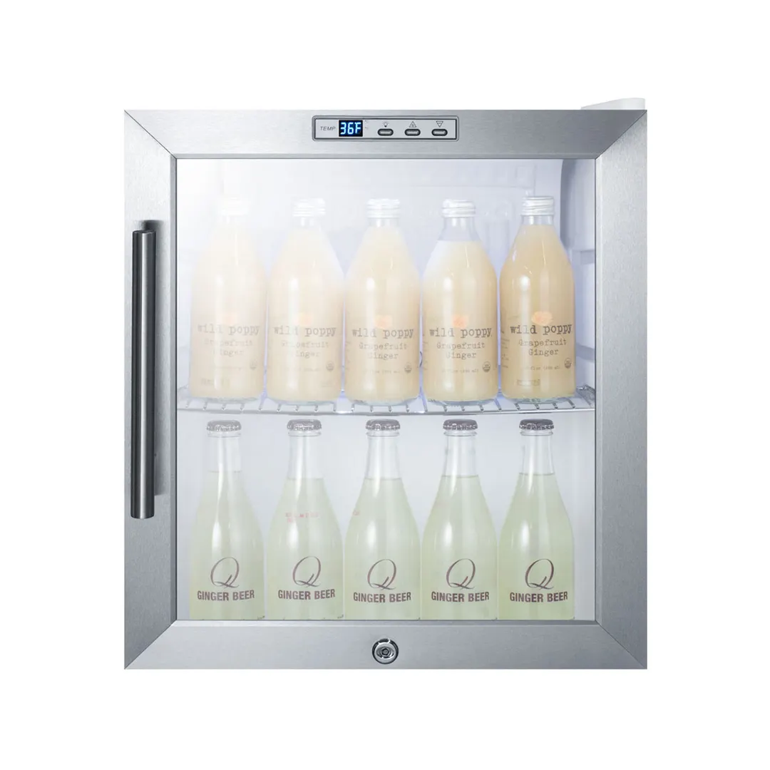 Summit SCR215LCSS 17" Countertop Beverage Merchandiser Refrigerator, 1.7 cu. ft.