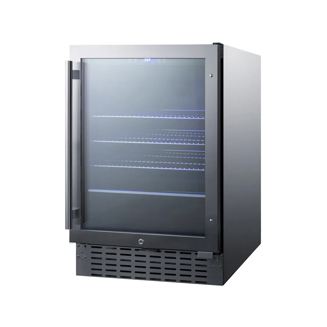 Summit SCR2466BCSS 23" 1-Section Glass Door Beverage Merchandiser, 6 Bottle