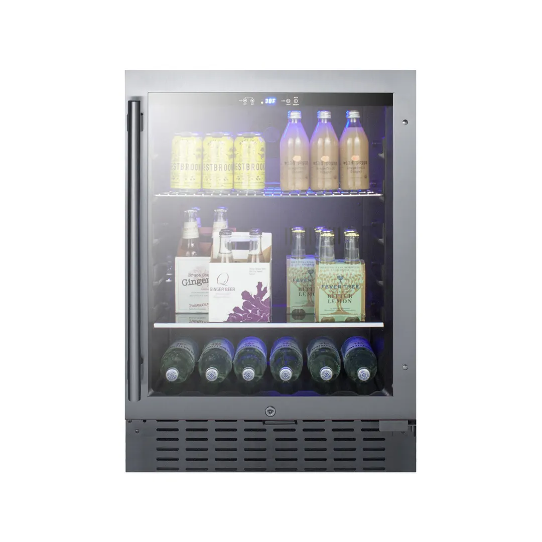 Summit SCR2466BCSS 23" 1-Section Glass Door Beverage Merchandiser, 6 Bottle