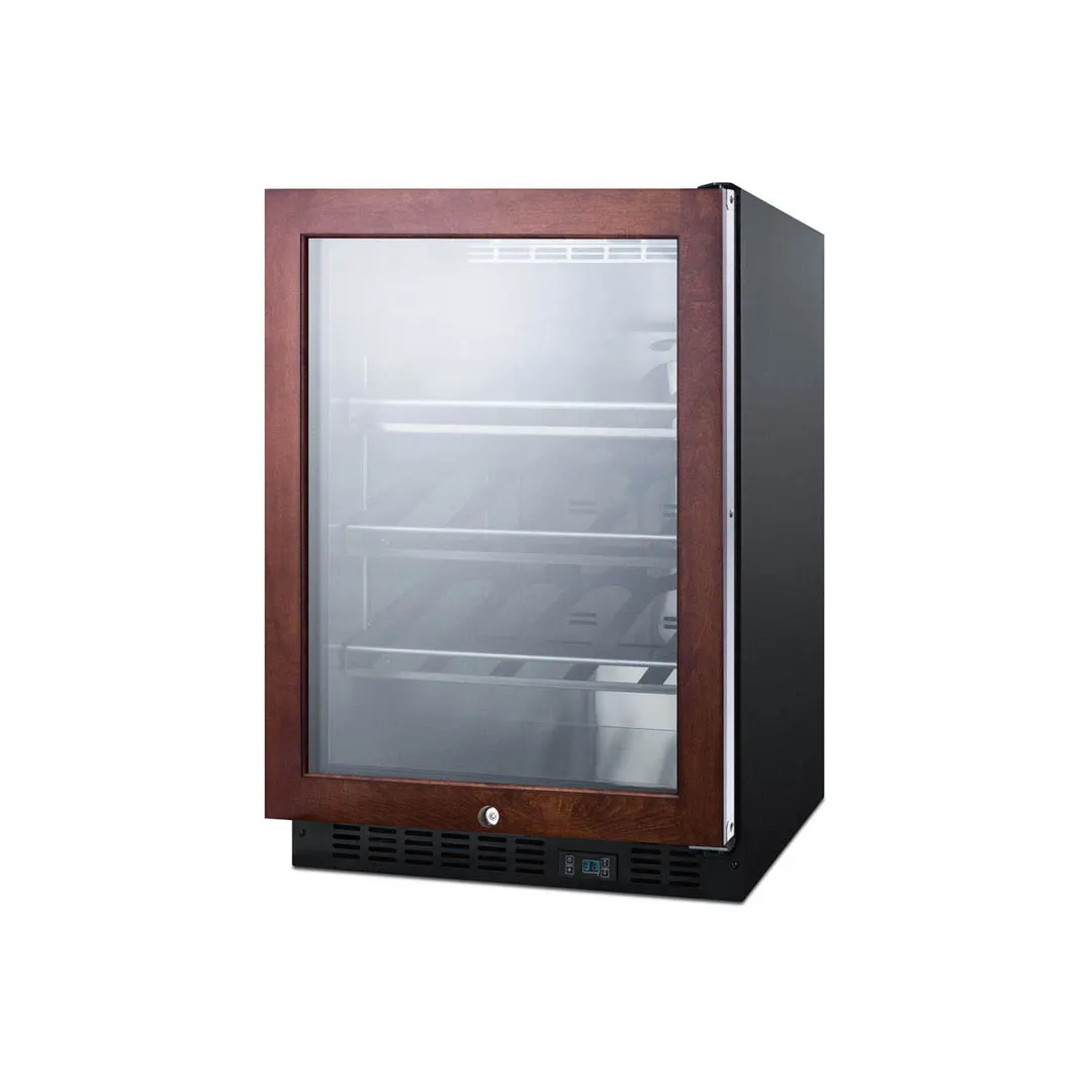 Summit SCR610BLCHPNR 24" Glass Door Wine Refrigerator, Single Temperature, 20 Bottles