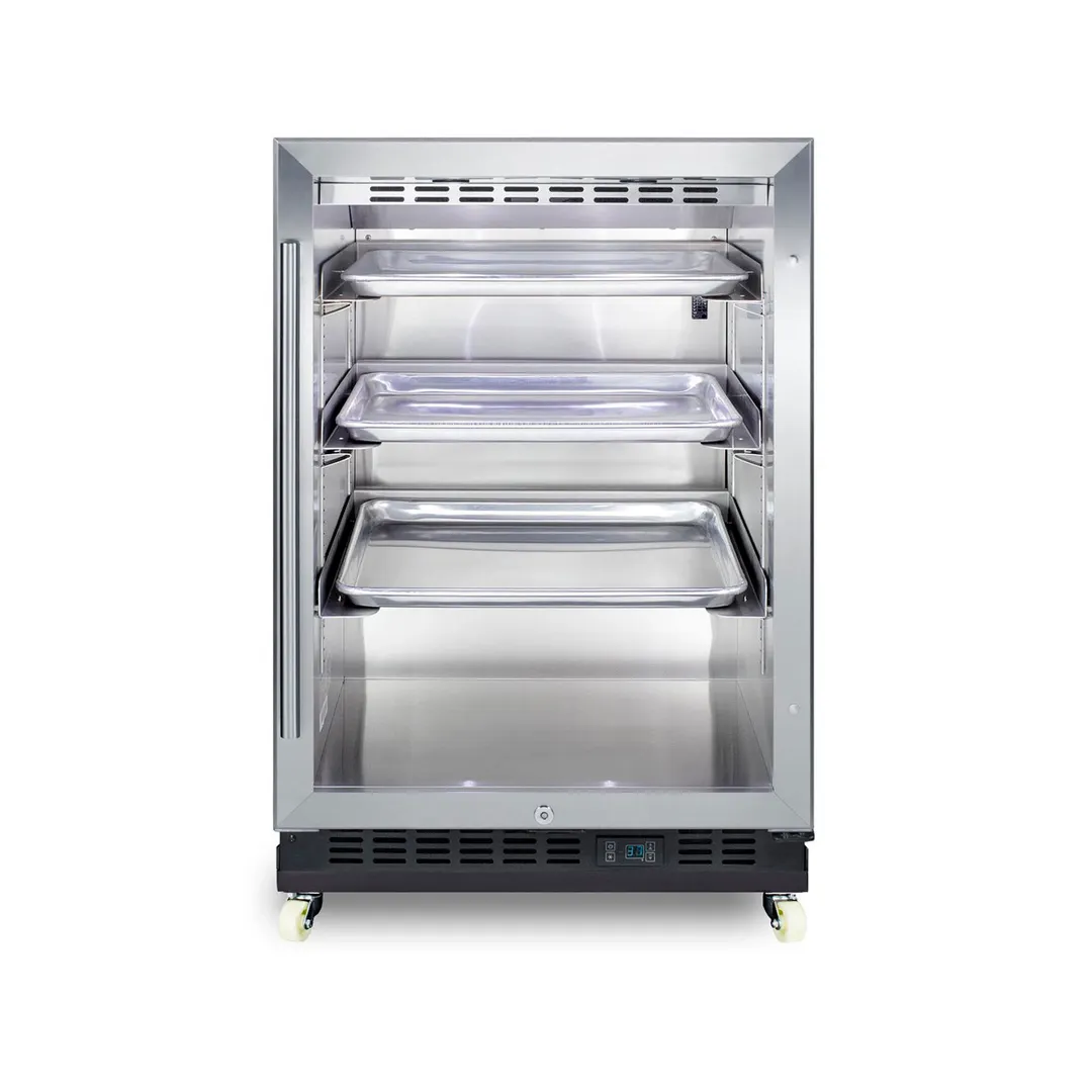 Summit SCR610BLRI 24" Glass Door Undercounter Refrigerator in Black, 5 cu. ft.