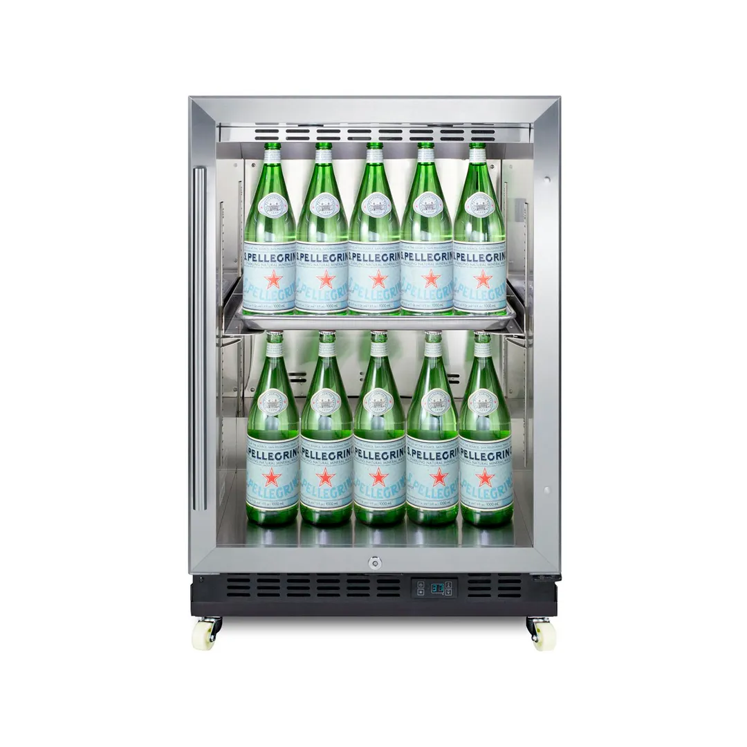 Summit SCR610BLRI 24" Glass Door Undercounter Refrigerator in Black, 5 cu. ft.