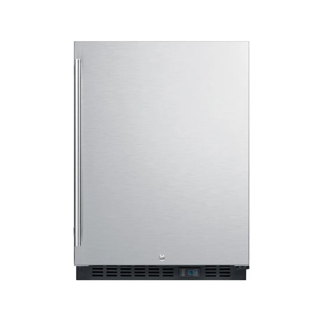 Summit SCR610BLSD 24" Stainless Steel Door Undercounter Refrigerator in Black, 5 cu. ft.