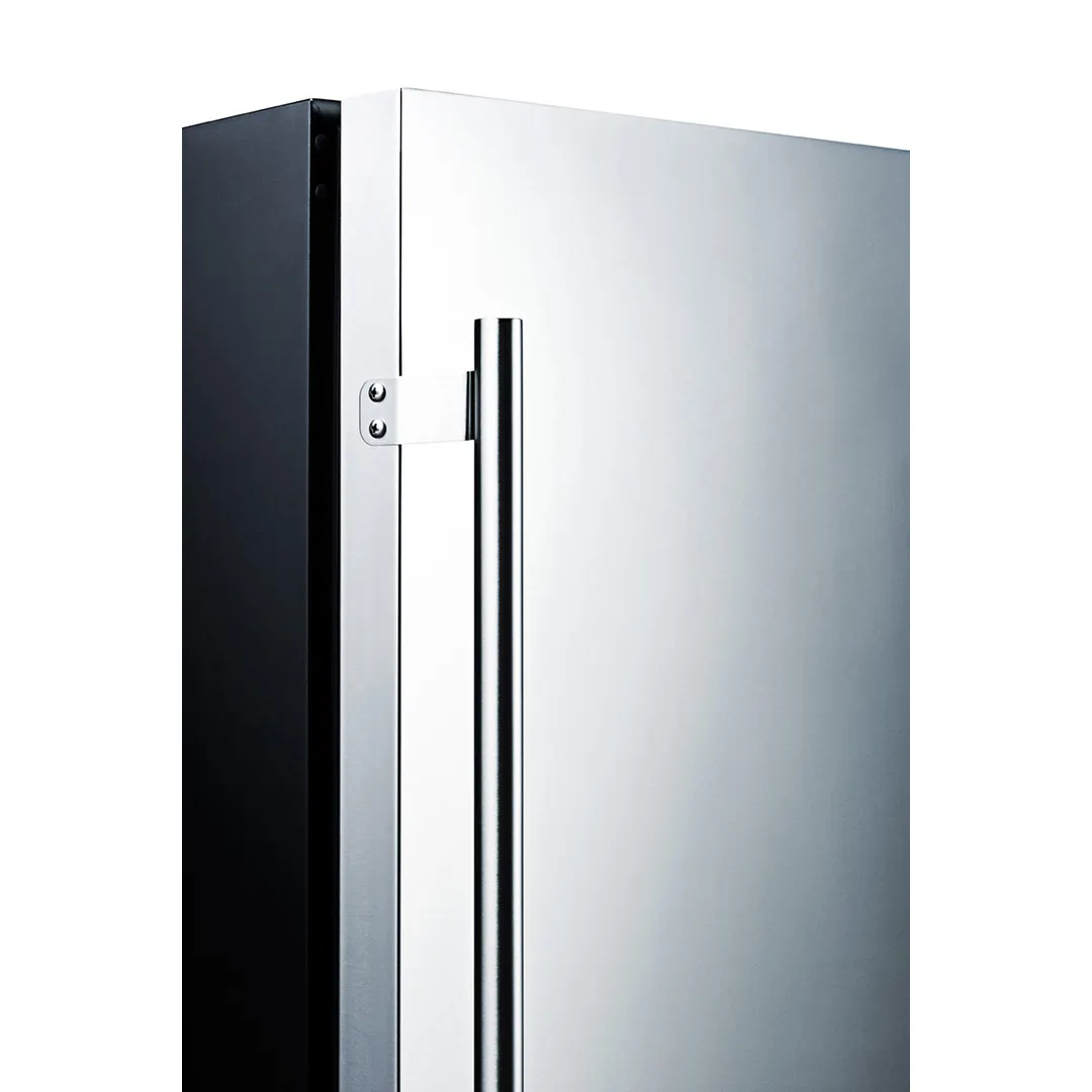 Summit SCR610BLSD 24" Stainless Steel Door Undercounter Refrigerator in Black, 5 cu. ft.