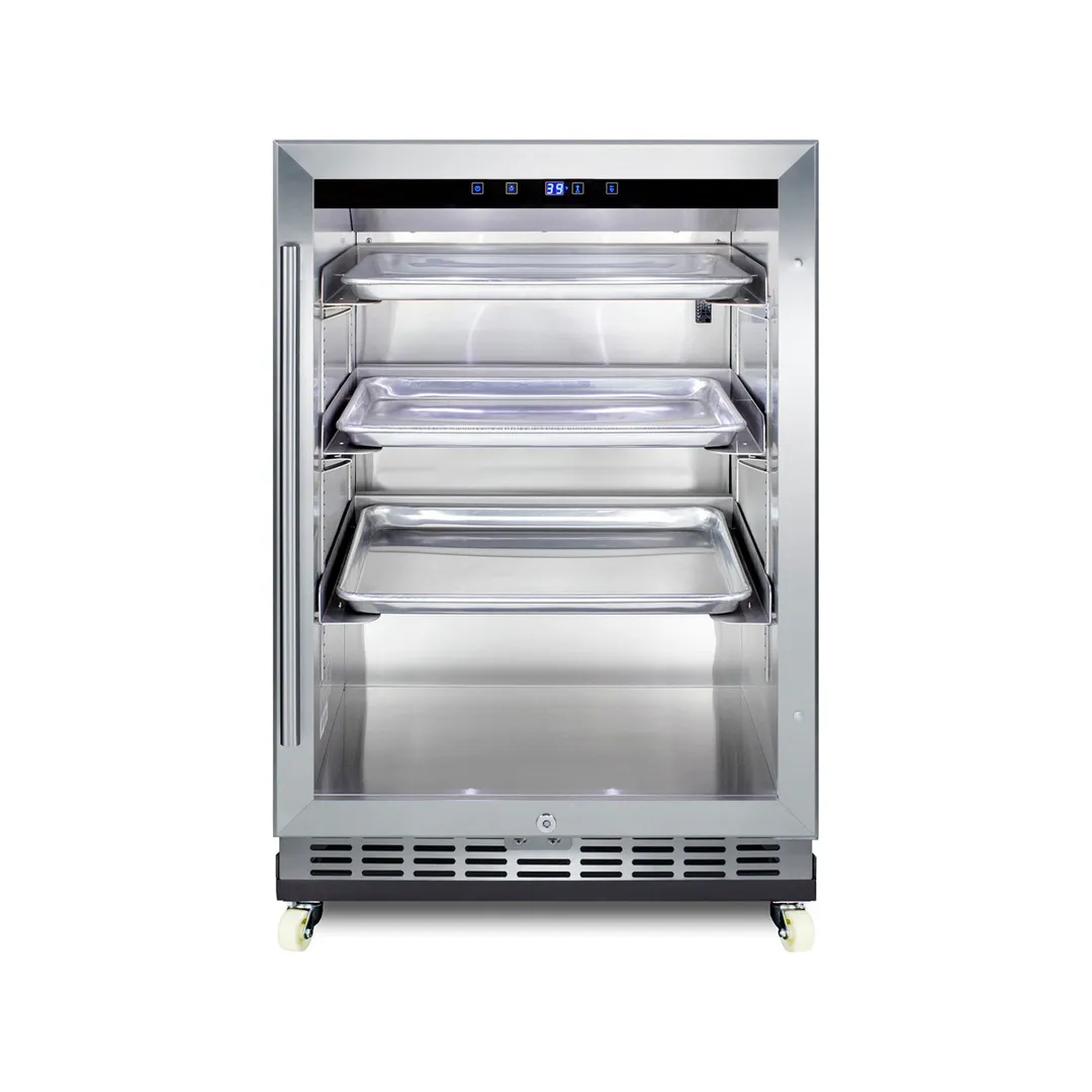 Summit SCR611GLOSRI 24" Outdoor Glass Door Undercounter Refrigerator in Stainless Steel, 5 cu. ft.