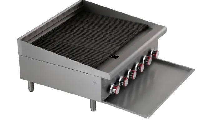 Magic Chef MCCCB36A 36" Countertop Gas Radiant Charbroiler w/ (6) Burners, 120.000 BTU