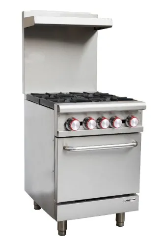 Magic Chef M24GR 24" Natural Gas Restaurant Range w/ (4) Open Burners, Standard Oven, 151.000 BTU