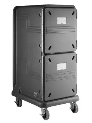 Cambro PCU2000CC615 Pro Cart Ultra Tall Charcoal Gray Pan Carrier - 2 Active Cold Compartments