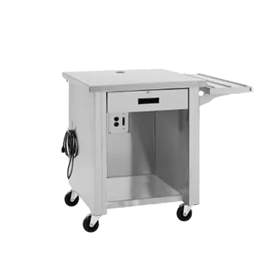 Delfield SCS-36 Shelleysteel Cashier Counter, 36" Deep, Stainless Steel Top, Locking Cash Drawer, 25-30" Wide