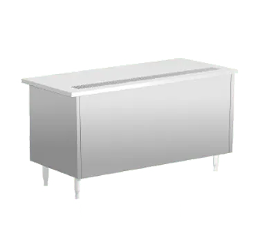 Delfield SCU-74 74" Shelleysteel™ Mobile Beverage Serving Counter, Enclosed Base w/ Storage