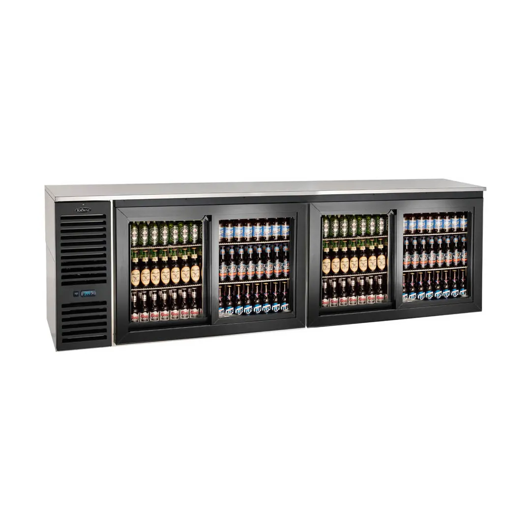 Krowne SD108 108" 2 Section Back Bar Cooler with Glass Door