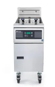 Pitco SE14R 15" Floor Model Electric Full Pot Fryer w/ 50-Lb. Capacity, 2 Twin or 1 Full Baskets