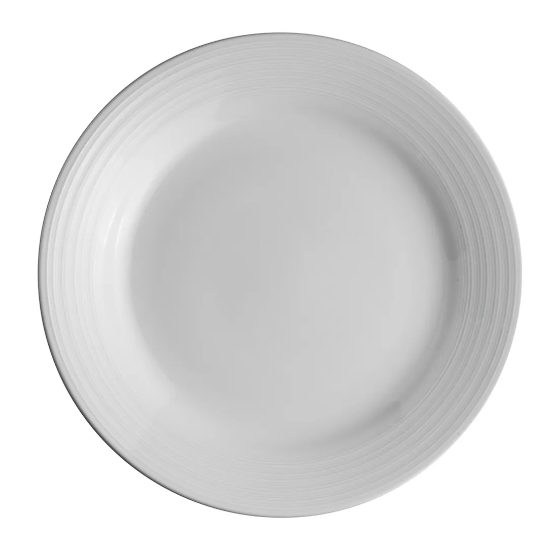 Steelite 61100ST0104 Rim Plate, 10.25" Belisa Porcelain, Round Rim, Oven Safe to 500°F - 1 Dozen