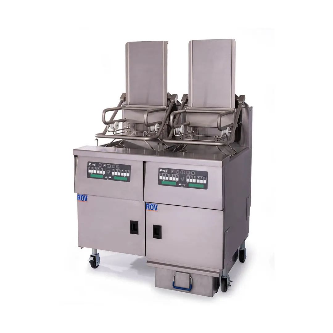 Pitco SELVRF-2/FD Multiple Battery Electric Floor Fryer w/ (2) 76-Lb. Vats, Computer Controls