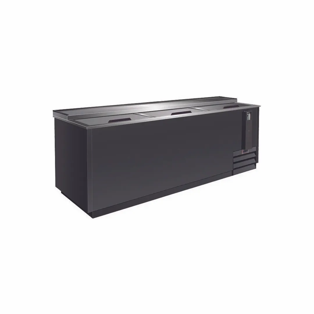 Serv-Ware BC-95-HC 95" Black Flat Top Bottle Cooler, 26 cu. ft.